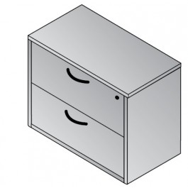 Office Star LOD-12-CHY 30" Lodi 2-Drawer Lateral File in Cherry