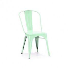 Design Lab MN LS-9000-PEP Dreux Stackable Glossy Peppermint Steel Side Chair (Set of 4)