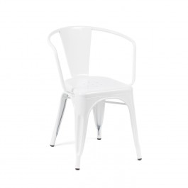 Design Lab MN LS-9001-WHT Dreux Glossy White Stackable Steel Dining Chair (Set of 4)