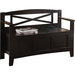 Office Star Designs Metro Entry Way Bench Black Finish MET42-BK
