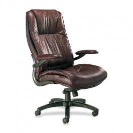 Mayline MLNULEXBUR Ultimo Series Deluxe Leather High-Back Chairs in Burgundy