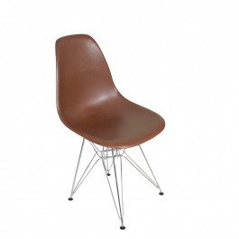 Mod Made MM-PC-016-Chocolate Paris Tower Side Chair Chrome Leg 2-Pack