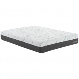 Modway MOD-5580-WHI Elysse King CertiPUR-US Certified Foam 12" Gel Infused Hybrid Mattress in White