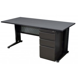 Regency MSP4824GY Fusion 48" x 24" Single Pedestal Desk in Grey
