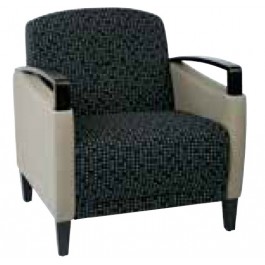 Ave Six MST51-K100-R103 Main Street 2-Tone Custom Luna and Stratus Fabric Chair with Espresso Finish Wood Accents