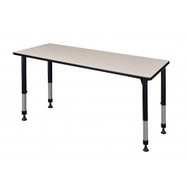 Regency MT7224PLAPBK Kee 72" x 24" Height Adjustable Classroom Table in Maple