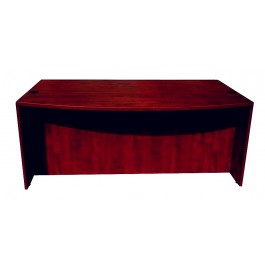 Boss Bow Front Desk Shell, Mahogany 71 inch W*36/41 inch D*29.5 inchH N189-M