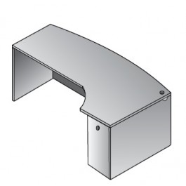Office Star NAP-87R-CHY Napa Right Corner Bow Desk in Cherry