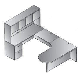 Office Star NAPESP-TYP18L 71" Napa U with Left Corner Bullet in Espresso