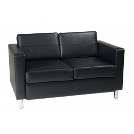 Ave Six PAC52-V34 Pacific Easy Care Espresso Faux Leather LoveSeat with Box Spring Seat