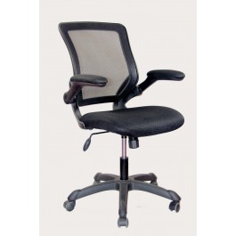 Techni Mobili RTA-8050-BK Mesh Task Chair with Flip-Up Arms in Black