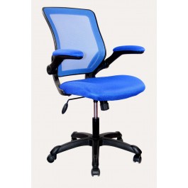 Techni Mobili RTA-8050-BL Mesh Task Chair with Flip-Up Arms in Blue