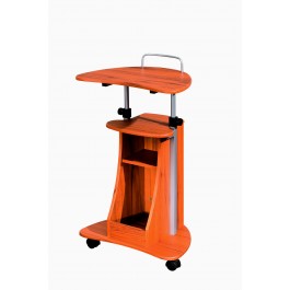 Techni Mobili RTA-B002-WG01 Rolling Laptop Cart with Storage in Wood Grain