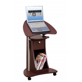 Techni Mobili RTA-B005-CH36 Deluxe Rolling Laptop Cart with Storage in Chocolate