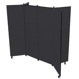 ScreenFlex Tower Display Mobile 6 Panel 36" x 84" x 69" Black SCXCDS606SX