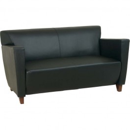 Office Star Furniture Leather Loveseat Black/Cherry SL8472
