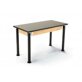 National Public Seating SLT3060AH-10 Adjustable Height Chem-Res Top Science Table with Leg in Black