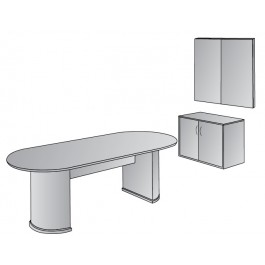 Office Star SON-TYP20 Sonoma Conference Group 3-Pcs in Dark Cherry