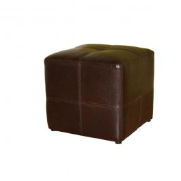 Wholesale Interiors Bonded Leather Square Ottoman Dark Brown ST-19-Dark Brown