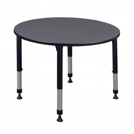 Regency TB48RNDGYAPBK Kee 48" Round Height Adjustable Classroom Table in Grey