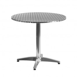 Flash Furniture TLH-052-3-GG 31.5" Round Aluminum Indoor-Outdoor Table with Base