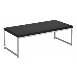Officestar WST12-BK Wall Street Coffee Table in Black / Chrome