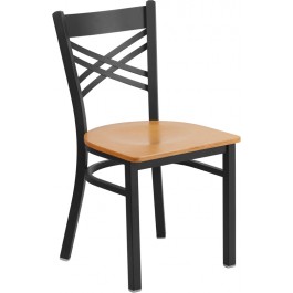 Flash Furniture XU-6FOBXBK-NATW-GG Restaurant Chair in Black Natural