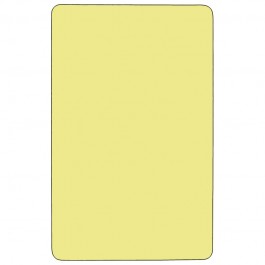 Flash Furniture 24''W x 48''L Rectangular Activity Table with Yellow Thermal Fused Laminate Top and Height Adjustable Short Legs XU-A2448-REC-YEL-T-P-GG