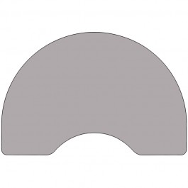 Flash Furniture 48''W x 96''L Kidney Shaped Activity Table with Grey Thermal Fused Laminate Top and Standard Height Adjustable Legs XU-A4896-KIDNY-GY-T-A-GG