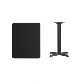Flash Furniture XU-BLKTB-2430-T2222-GG 30" Rectangular Laminate Table Top with Table Height Base in Black