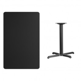 Flash Furniture XU-BLKTB-3048-T2230-GG 48" Rectangular Black Laminate Table Top with 30" Height Base
