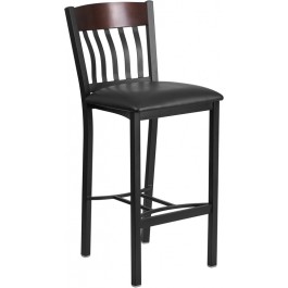 Flash Furniture XU-DG-60618B-WAL-BLKV-GG Restaurant Barstool in Walnut