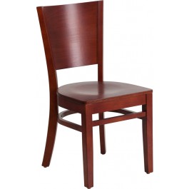 Flash Furniture XU-DG-W0094B-MAH-MAH-GG Lacey Series Solid Back Mahogany Wooden Restaurant Chair