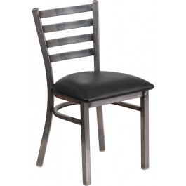 Flash Furniture XU-DG694BLAD-CLR-BLKV-GG Clear Metal Restaurant Chair in Black Clear