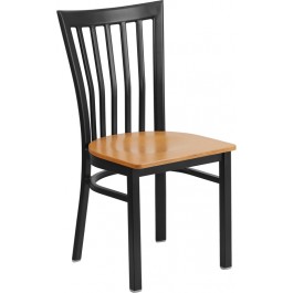 Flash Furniture XU-DG6Q4BSCH-NATW-GG Restaurant Chair in Black Natural