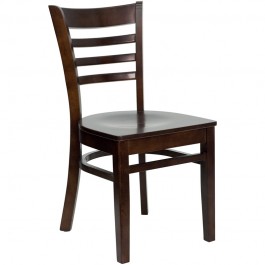 Flash Furniture Hercules Series Walnut Finished Ladder Back Wooden Restaurant Chair XU-DGW0005LAD-WAL-GG