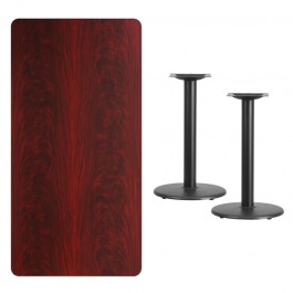 Flash Furniture XU-MAHTB-3060-TR18-GG 60" Rectangular Mahogany Laminate Table Top with Base