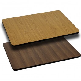 Flash Furniture 24'' x 30'' Rectangular Table Top with Natural or Walnut Reversible Laminate Top XU-WNT-2430-GG