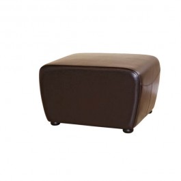 Wholesale Interiors Full Leather Ottoman Dark Brown Y-051-001-dark brown