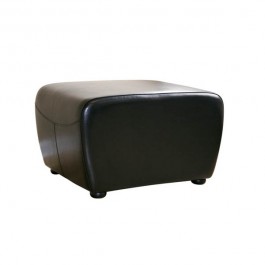 Wholesale Interiors Full Leather Ottoman Black Y-051-023-black