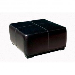 Wholesale Interiors Full Leather Ottoman Black Y-052-023-black