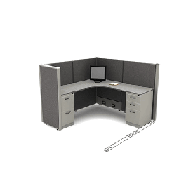 6x6 L Shape Office Cubicle Workstation, Cubicle Cluster