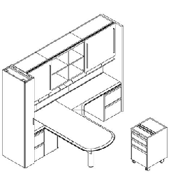 Max T Shape Veneer Office Workstation, Executive Office Workstation