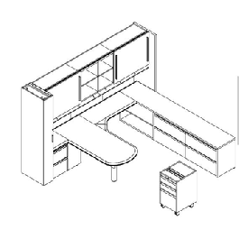MAX F Shape Veneer Executive Office Workstation