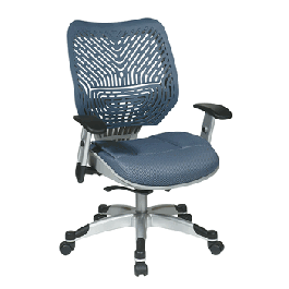 Office Star Blue Mist SpaceFlex Back and Blue Mist Mesh Seat Managers Chair with Adjustable Arms