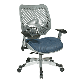 Office Star Fog SpaceFlex Back and Blue Mist Mesh Seat Managers Chair with Adjustable Arms