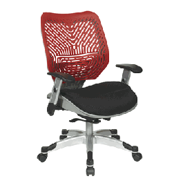 Office Star Cosmo SpaceFlex Back and Raven Mesh Seat Managers Chair with Adjustable Arms