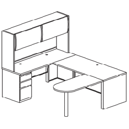 Mayline Modular Workstation, U Shaped Office Work Surface