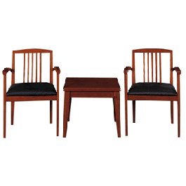 Cherryman Ruby, Veneer Guest Reception Chairs with Table