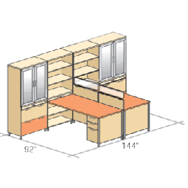 Workstation, Layout #13, Space of 92”X144” C3PLAN58A, United Concept 3